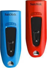 Image of Sandisk Ultra 64GB USB Flash Drive USB 3.0 up to 130Mb/S Read - Twin Pack