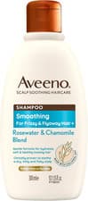 Image of Aveeno Smoothing Rosewater and Chamomile Scalp Soothing Shampoo for Frizzy Hair
