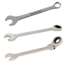 Image of SILVERLINE METRIC COMBINATION FIXED FLEXIBLE HEAD RATCHET SPANNERS 6MM - 32MM