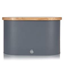 Image of Swan Nordic Scandi Bread Bin with Bamboo Cutting Board Lid, Grey - SWKA17512GRYN