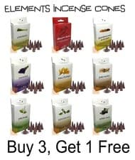 Image of ELEMENTS Incense Cones *White Sage Sandalwood Dhoop Insence *BUY 3 GET 1 FREE