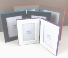 Image of Double Folding Photo Picture Frame Portrait with a Pop of Colour - 3 Sizes