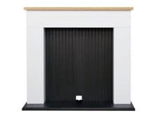 Image of Adam Innsbruck Stove Fireplace in Pure White & Black, 45 Inch