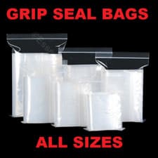 Image of GRIP SEAL BAGS CLEAR SELF RESEALABLE POLYTHENE POLY PLASTIC ZIP LOCK ALL SIZES