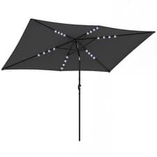 Image of Outsunny 3 x 2 m Garden Parasol Umbrella with Light, Outdoor Patio Umbrella