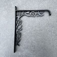Image of Hanging Basket Bracket Heavy Duty, Floral Design,Excellent Quality Graded Steel.
