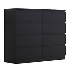 Image of Bedside Table Chest of Drawers Matt Black Bedroom Furniture