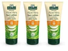 Image of Aloe Pura Organic Aloe Vera Sun Lotion SPF15 Sun Protection Lotion 200 ml  X 3