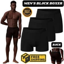 Image of 12 PACK 3 AND 6 BLACK MENS BOXER SHORTS TRUNKS COMFORT FIT BOXERS MENS UNDERWEAR