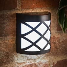 Image of Solar Powered Kensington Wall Lights – Black Outdoor Lighting 4 Pack
