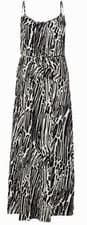 Image of BNIB for LONG TALL SALLY UK 10 black mix long flowy lined adj strap MAXI dress