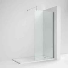 Image of Nuie 8mm Glass Wet Room Screen 1850mm x 1000mm Wide + Support Bar art WRSC10