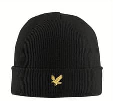 Image of Black Lyle and Scott Beanie Hat One Size Fits All Knitwear