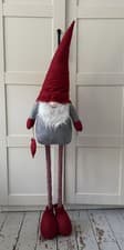 Image of Large Christmas Red / Grey Gonk Gnome with Telescopic / Extendable Legs 128cm