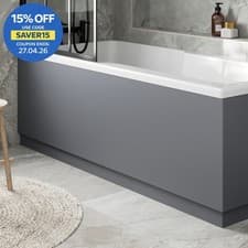 Image of 1700mm Front Bath Panel Modern Bathroom 18mm MDF Grey Gloss Plinth Easy Cut