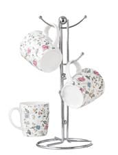 Image of Steel Coffee Tea Mug Tree Mug Hanger Stand Tea Coffee Cup Holder with 6 Hooks