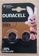 Image of Duracell CR2025 3V Lithium Coin Cell Button Batteries Pack of 2