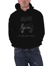 Image of AC/DC Hoodie For Those About To Rock band logo new Official Mens Black Pullover