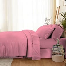 Image of Percale Fitted Valance Sheet - Extra Deep 40cm Pleated Valance Fitted Bed Sheet