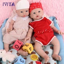 Image of IVITA 19'' Silicone Reborn Doll Blue Eyes Mouth Open Can Take Pacifier Doll