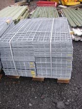 Image of 1 NEW GALVANISED STEEL MESH PANEL APPROX 54ins X 21ins SQUARE WITH 3INS HOLES