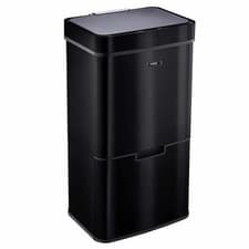 Image of Recycling Sensor Bin 75L with Food Caddy & 4 Compartments Waste Dustbin Black