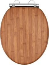 Image of AQUALONA® Luxury Soft Close Toilet Seat - Moulded Wood - Stainless Steel Slow Cl