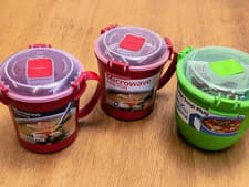 Image of Sistema Microwave Soup Mug x 3 (Red 900 ml x 1) (Green 656ml x 2) NEW