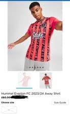 Image of Hummel Sportswear Everton FC 2023/24 Away Shirt Men Women Top Gym T-Shirt Size L