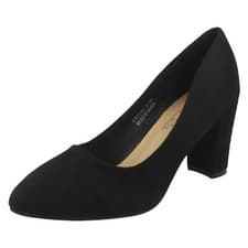 Image of Ladies Spot On Smart 3 Inch Heeled Wide Fit Work Office Court Shoes F9R0146