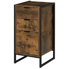 Image of HOMCOM Bedroom Chest of Drawers, Industrial 3-Drawer Dresser, Storage Drawers