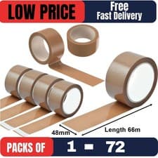 Image of Parcel Tape Strong Brown Tape Buff Packing Tape 48MMx66M Box Sealing Rolls