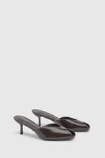 Image of Misspap Brown Heeled Mules Womens Party Heels