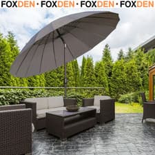 Image of 2.5m Shanghai Garden Parasol Umbrella with Crank & Tilt, Adjustable Outdoor Grey