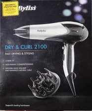 Image of BaByliss Dry Curl 2100W Hair Dryer with Diffusee Black and Silver