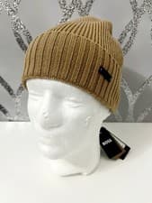 Image of Genuine HUGO BOSS MEN FATI BEANIE HAT BROWN