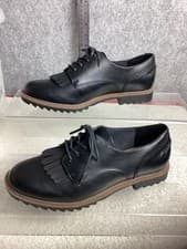 Image of Clarks Griffin Mabel Derby Shoes Womens Size UK 3 D Black Leather  new 