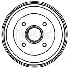 Image of 2x Brake Drums (Pair) Rear BBR7205 Borg & Beck 43206AX650 8200276843 432021782R