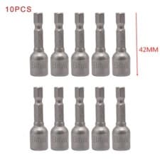 Image of Magnetic Nut Setter 10pcs Socket Adapter Hex Set Nut Driver 5/16" High Quality