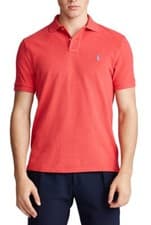 Image of Polo Ralph Lauren Men's Cotton Mesh Solid Custom Slim Fit Polo Shirt Red NWT