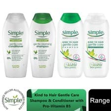 Image of Simple Kind to Hair Gentle Care Shampoo & Conditioner Pro-Vitamin B5 200ml/400ml