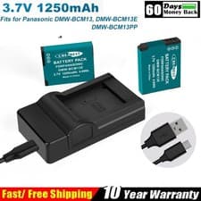 Image of 2x DMW-BCM13/BCM13E Battery +Charger for Panasonic Lumix TZ40 TZ60 TZ70 DMC-FT6