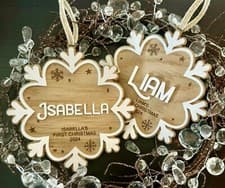 Image of Personalised Baby's First Christmas Bauble Tree Ornaments Gift For Baby Girl Boy