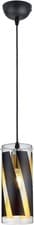 Image of Matt Black Pendant Light - Glass Two-Tone Interior, Warm White Glow, E27