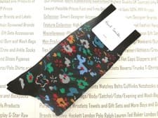 Image of PAUL SMITH 1 pk Comfy Crew Sock Mens Black Odd Pattern O/S Socks BNWT rrp£18