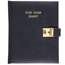 Image of Collins Five 5 Year Diary Black A5 Size Undated Day A Page Lockable Organiser