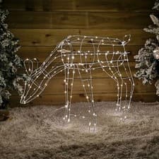 Image of 63cm Outdoor Twinkling LED Grazing Reindeer Christmas Decoration in Warm White