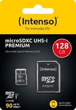 Image of Intenso 128GB microSDXC UHS-I Premium Memory Card - with Adapter 90MB/s class 10