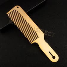 Image of Men Hairstyle Comb Titanium Steel Metal Hairdressing Cutting Comb Thin Flat Top 