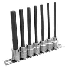 Image of Sealey AK62254 Hex Socket Bit Set 7pc 3/8"Sq Drive 110mm Metric